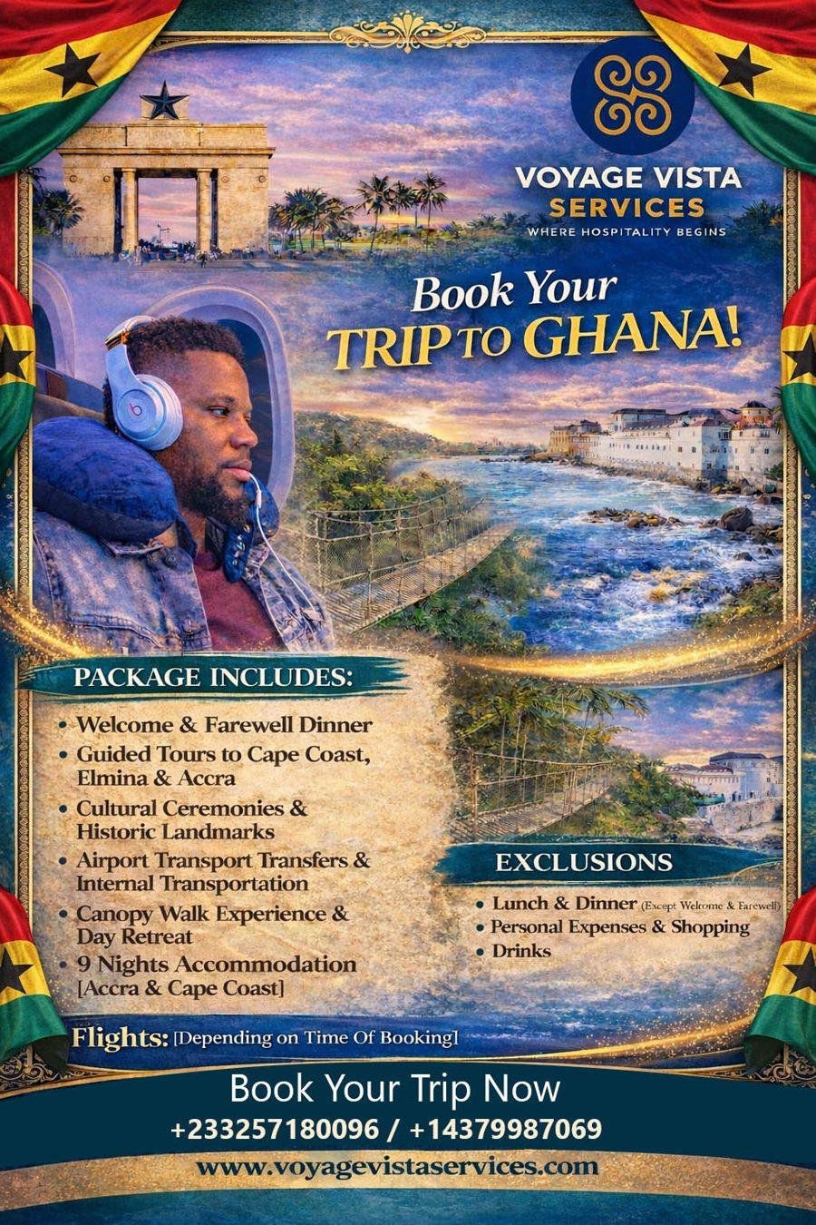 Book your trip to Ghana — Voyage Vista Services package poster