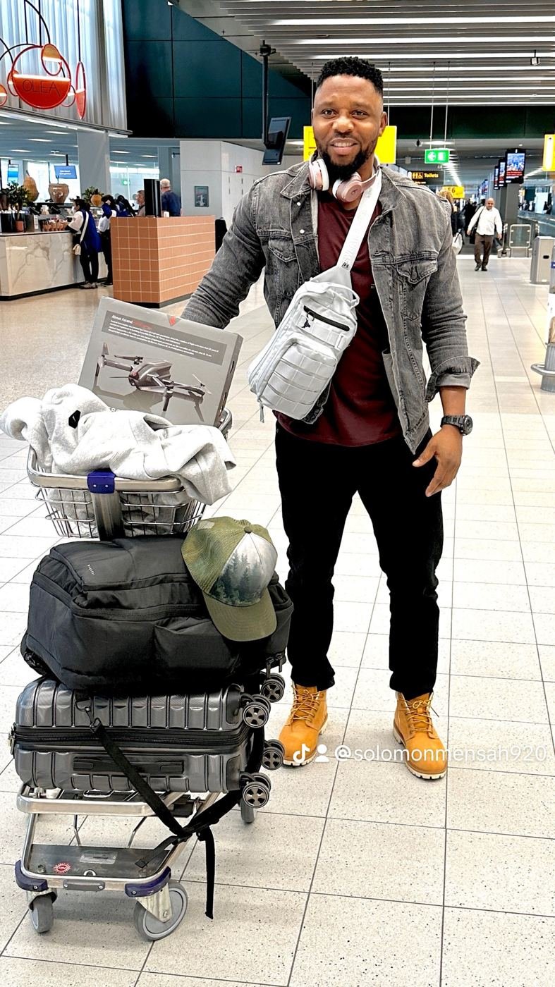 Traveler ready for departure at the airport